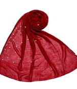 Maroon  Premium Cotton Rain Drop Hijab