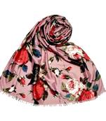 Pink  Premium Flower Printed Hijab