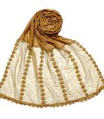 Yellow  Designer Diamond Six Liner Flower Studed Stole
