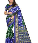 Multicolor Printed Art Silk Saree With Blouse