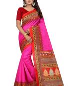 Multicolor Printed Art Silk Saree With Blouse