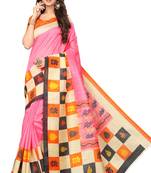 Multicolor Printed Art Silk Saree With Blouse