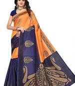 Multicolor Printed Art Silk Saree With Blouse