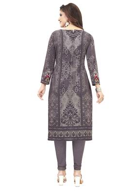 Purple Printed Unstitched Salwar Suit Dress Material With Dupatta 2