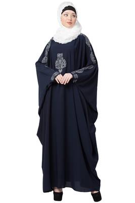 Embroidered Designer Kaftan- Navy Blue 2