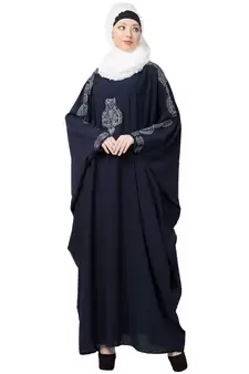 Embroidered Designer Kaftan- Navy Blue