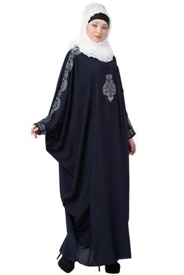 Embroidered Designer Kaftan- Navy Blue 3