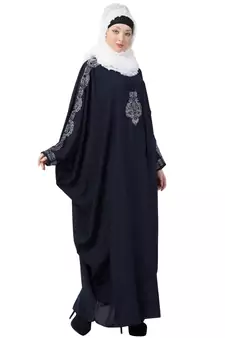 Embroidered Designer Kaftan- Navy Blue