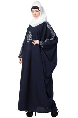 Embroidered Designer Kaftan- Navy Blue 4