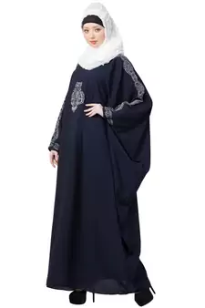 Embroidered Designer Kaftan- Navy Blue