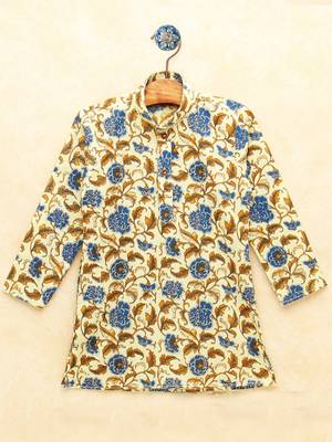 Multicolor printed cotton boys-kurta-pyjama 3
