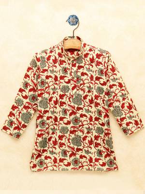 Multicolor printed cotton boys-kurta-pyjama 3