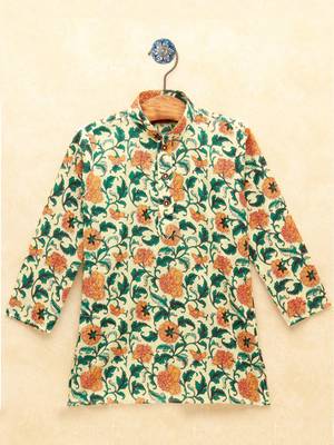 Multicolor printed cotton boys-kurta-pyjama 3