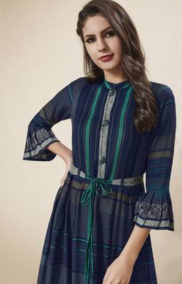 Multicolor Printed Rayon Ethnic Kurtis 2
