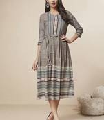 Multicolor Printed Rayon Ethnic Kurtis