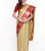 CLASSICATE From The House Of The Chennai Silks Beige Dharmavaram Silk With Running Blouse