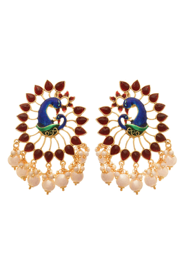 Gold pearl danglers-drops 1
