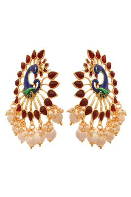 Gold pearl danglers-drops 3