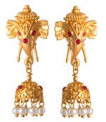 Gold pearl jhumkas