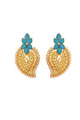 Gold pearl danglers-drops 1