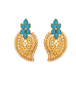 Gold pearl danglers-drops