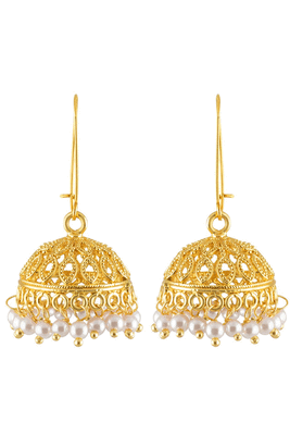 Gold pearl jhumkas 1