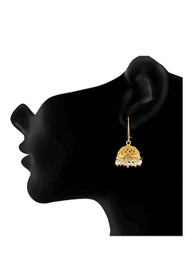 Gold pearl jhumkas 2