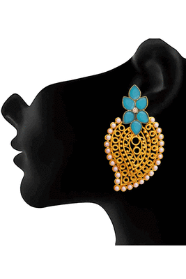 Gold pearl danglers-drops 2