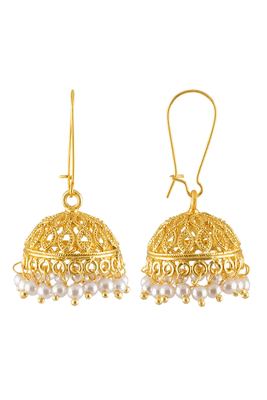 Gold pearl jhumkas 3