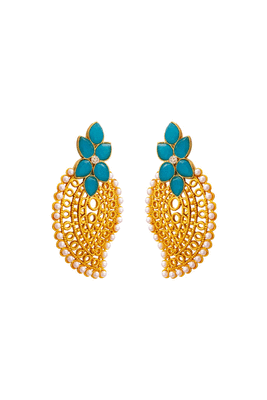 Gold pearl danglers-drops 3