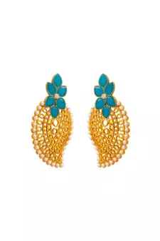 Gold pearl danglers-drops