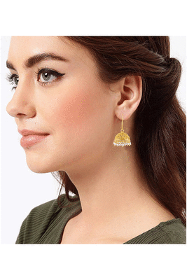 Gold pearl jhumkas 4