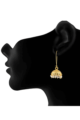 Gold pearl jhumkas 3