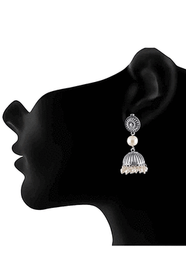 Silver pearl jhumkas 2