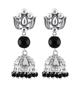 Silver pearl jhumkas