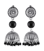 Silver pearl jhumkas