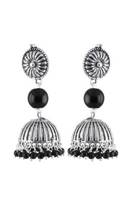 Silver pearl jhumkas 3