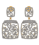 Gold diamond danglers-drops