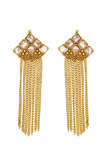 Gold diamond danglers-drops