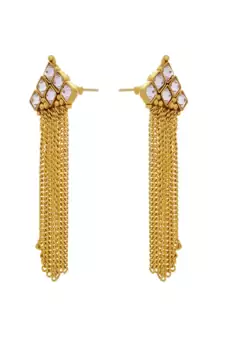Gold diamond danglers-drops