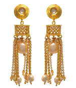 Gold pearl danglers-drops
