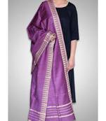 Dark purple mulberry silk dupatta