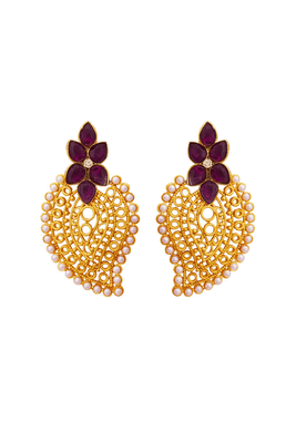 Purple pearl danglers-drops 1