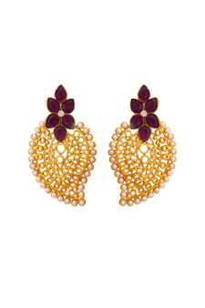 Purple pearl danglers-drops