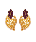 Purple pearl danglers-drops