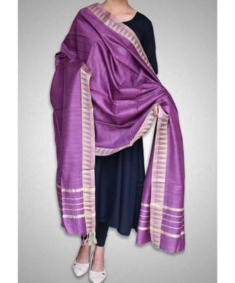 Dark purple mulberry silk dupatta 2