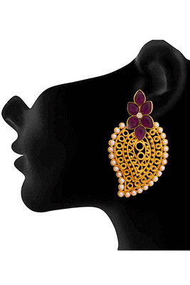 Purple pearl danglers-drops 2