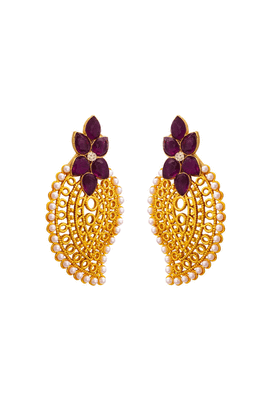 Purple pearl danglers-drops 3