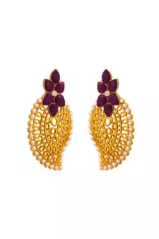 Purple pearl danglers-drops