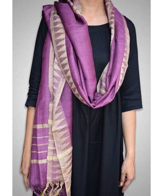 Dark purple mulberry silk dupatta 3